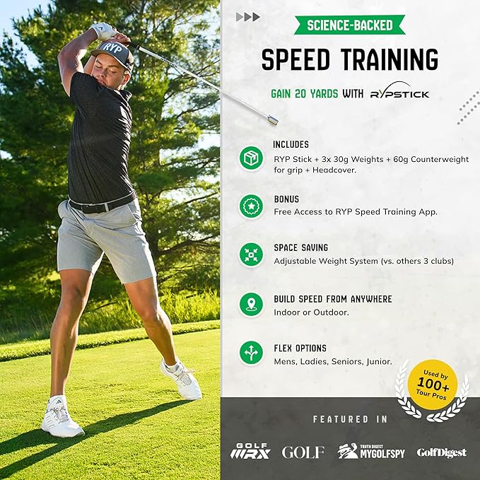 Rypstick | Golf Swing Trainer Device for Increased Distance - Golf Speed Trainer and Warmup Aid