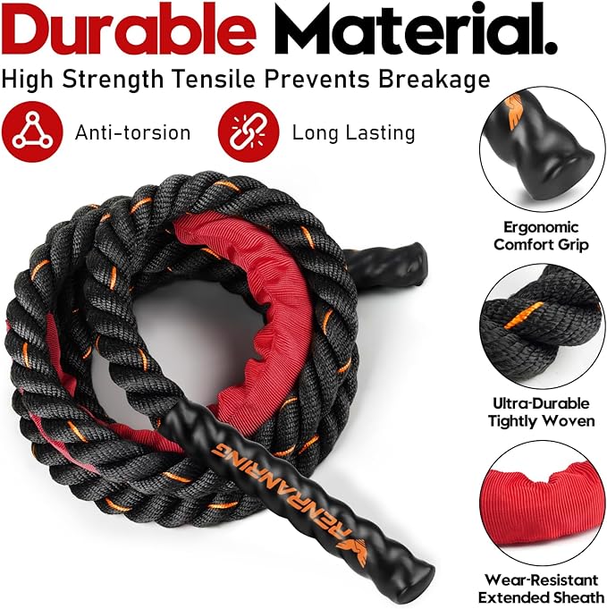 Weighted Jump Rope for Men and Women, 3lb 4lb 5lb Adult Heavy Skipping Rope, Jumprope for Fitness,Workout Equipment, Fitness Equipment for Home Gym Exercise,Improve Strength and Building Muscle-FlexoryFit