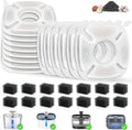 28 Pack Pet Water Fountain Filters, 14 Pcs Replacement Cat Filters & 14 Pcs Pre-Filter Sponges for 95oz/2.8L 135oz/4L 67oz/2L Automatic Pet Cats Dog Water Fountain Dispenser