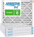 Aerostar 16x16x2 MERV 8, Pleated Air Filter, 16x16x2, Box of 4, Made in the USA