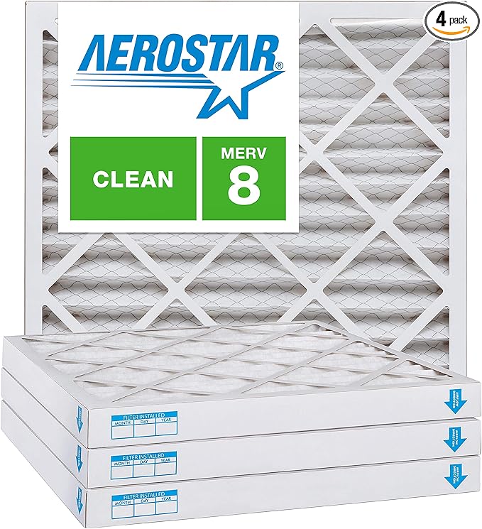 Aerostar 15x20x2 MERV 8, Pleated Air Filter, 15x20x2, Box of 4, Made in the USA
