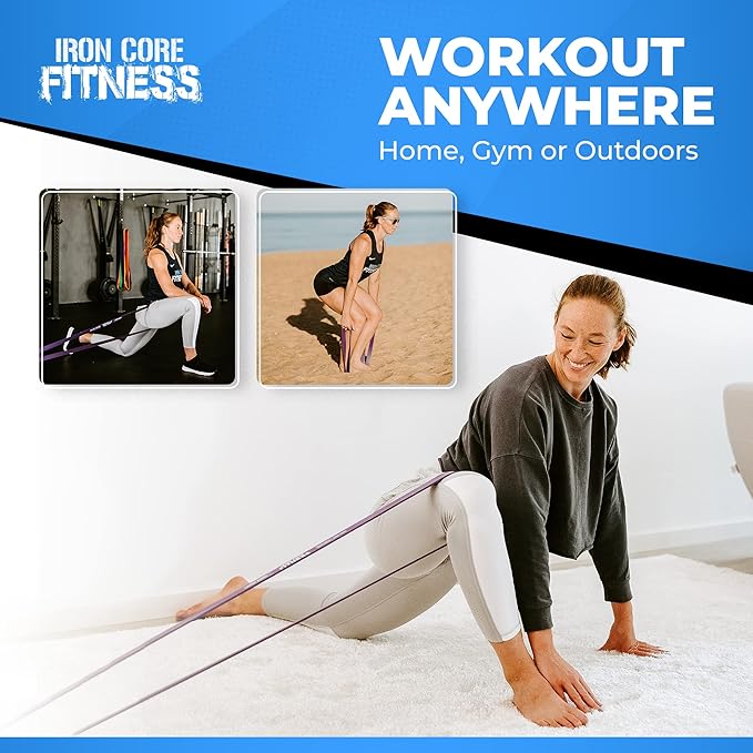 Pull Up Assistance Resistance Bands - Long Loop Power Bands for Men and Women - Strength Power Flexibility Training at Home & Gym - Ebooks & Workout Chart Included by Iron Core Fitness-FlexoryFit