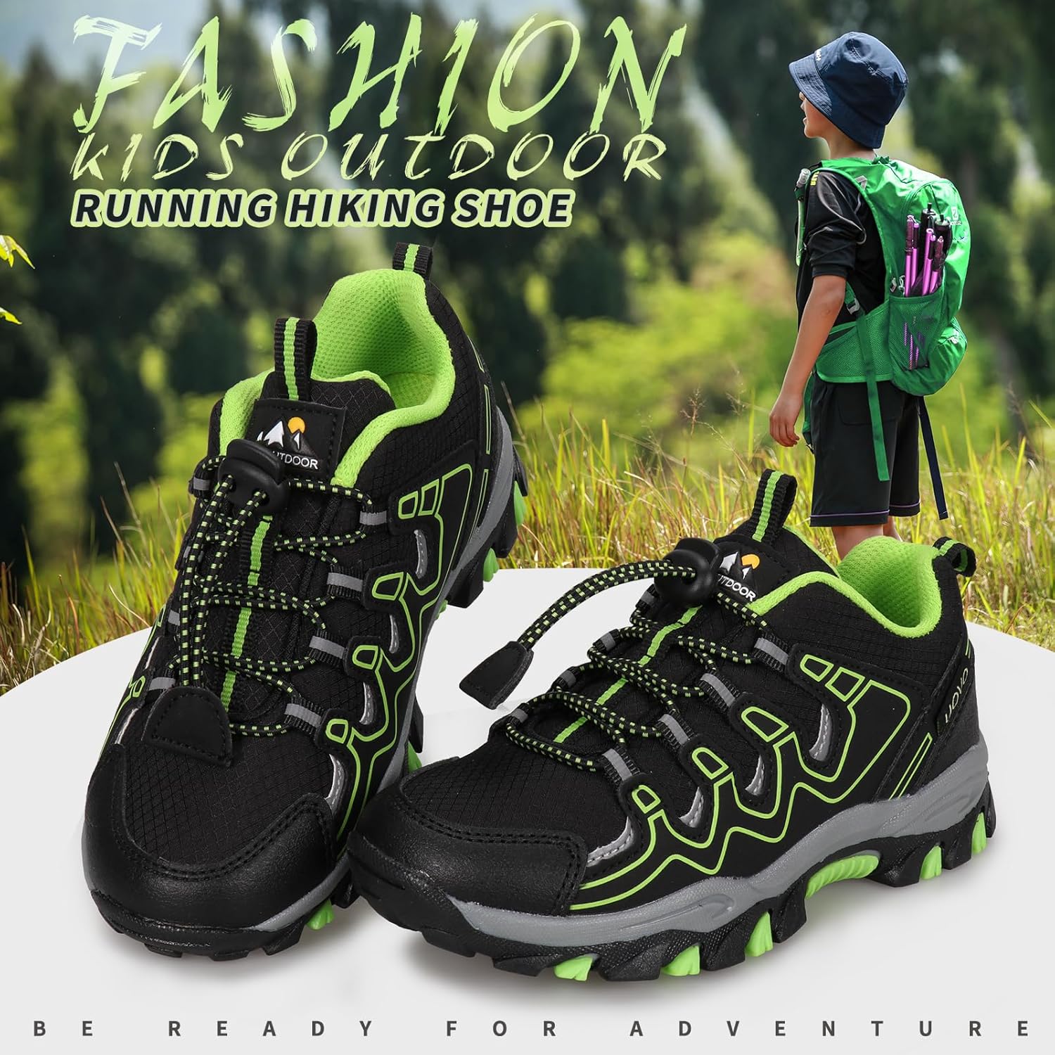 UOVO Boys Girls Kids Sneakers Hiking Running Outdoor Walking Tennis Shoes Waterproof Non Slip Fashion Sneakers(Little/Big Kids