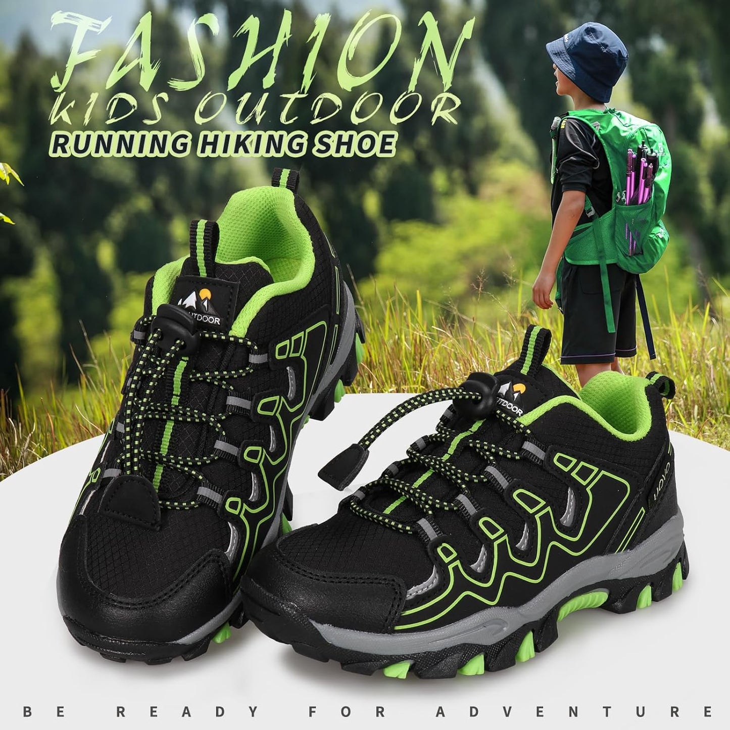 UOVO Boys Girls Kids Sneakers Hiking Running Outdoor Walking Tennis Shoes Waterproof Non Slip Fashion Sneakers(Little/Big Kids