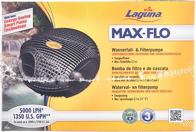 Laguna Max-Flo 1350 Electronic Waterfall and Filter Pump for Ponds Up to 2700-Gallon