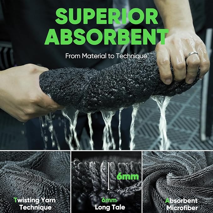 KKV 2-Pack Microfiber Towels (35"x 24") Extra Large Ultra Absorbent Drying Towel for Cars and Trucks, Without Streaks, Scratches, or Water Spots-FlexoryFit