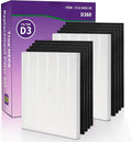 D360 Replacement Filter D3 for Winix D360 Air Purifier,Item Number 1712-0101-02. 2 True HEPA(H13) Filter + 8 Carbon pre-filters