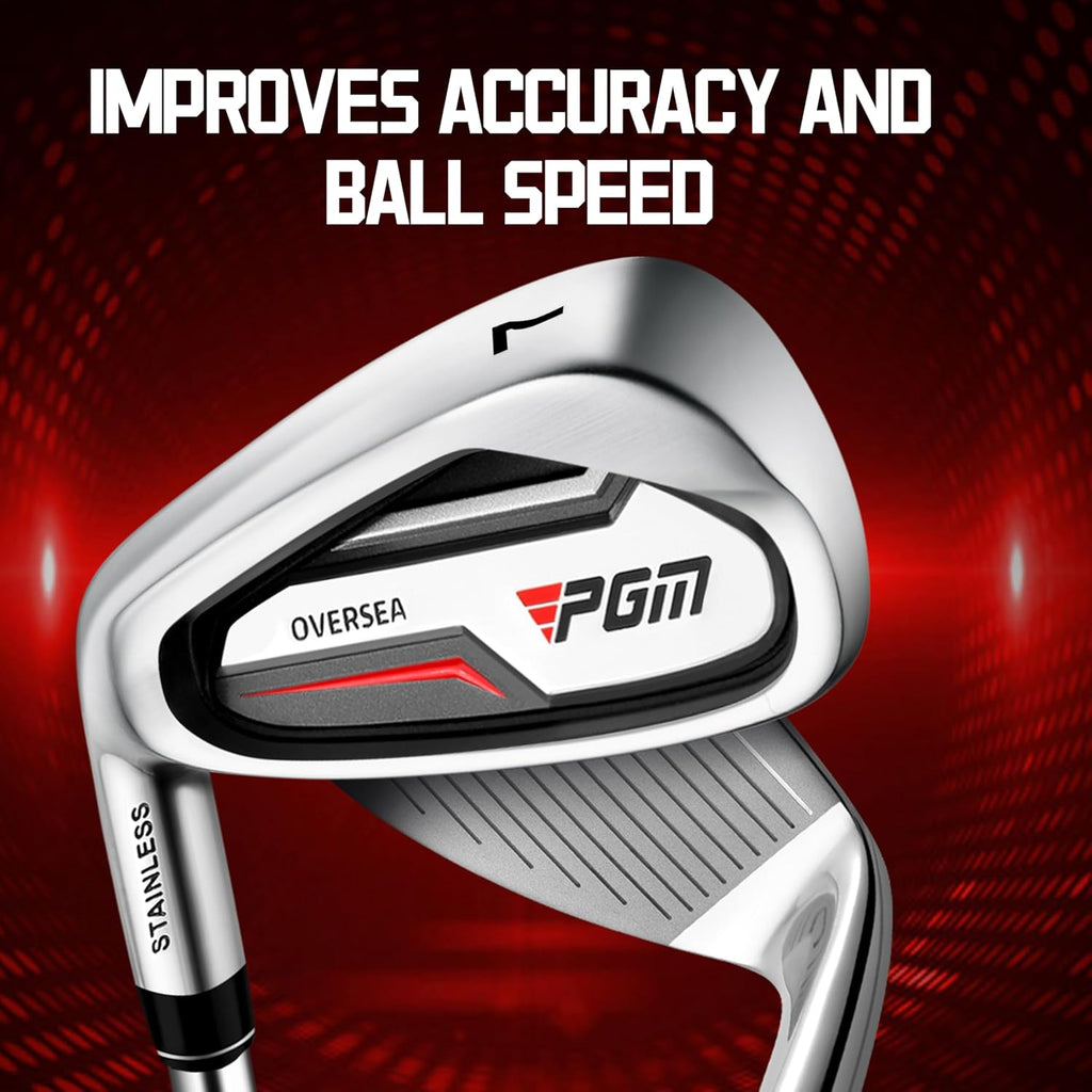 PGM Men's Oversea 9/12 Pieces Complete Golf Club Set with High-Strength Thin Face Design 460cc Driver High Forgiveness Ideal for Beginners