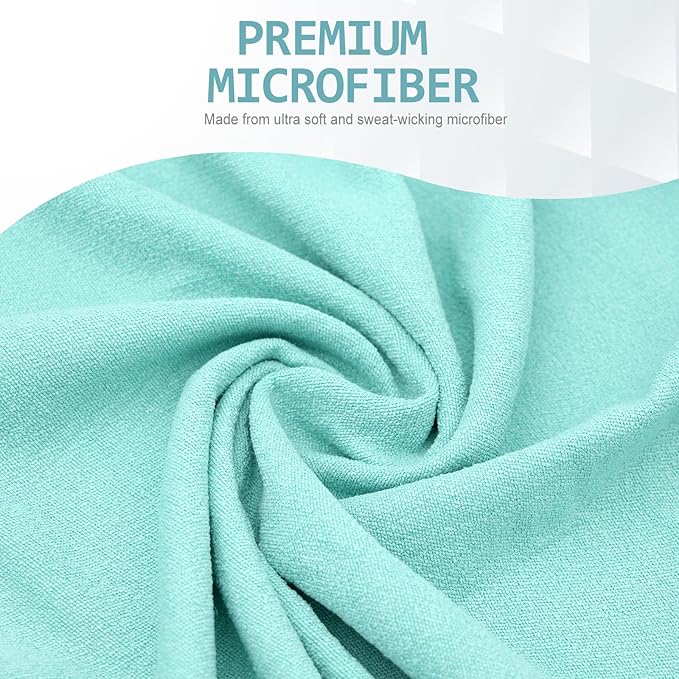 Eunzel Yoga Towel,Hot Yoga Mat Towel with Grip Dots Sweat Absorbent Non-Slip for Hot Yoga, Pilates and Workout 24" x72", Teal-FlexoryFit