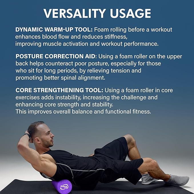 Invincible Fitness EPP Foam Roller for Deep Tissue Massage – Enhance Recovery, Relieve Pain, and Boost Mobility for a Stronger, Healthier You (Purple)-FlexoryFit