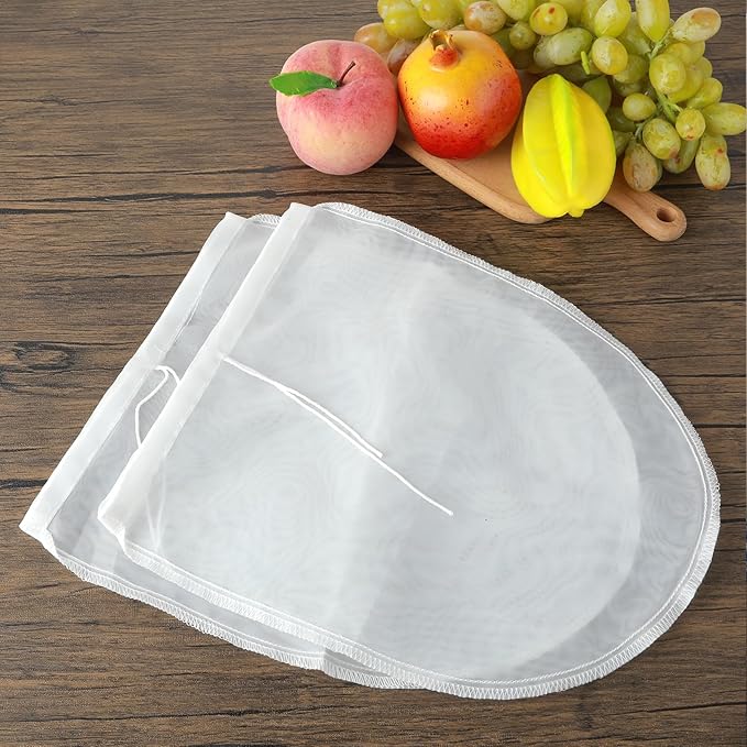 Cheese Bags, 3 Pack 12" x 10" Nylon Reusable Fine Mesh Cheesecloth Strainer Nut Tea Beer Juice Filter Cloth for Cold Brew Coffee Yogurt Almond Soy Oat Milk