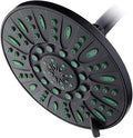 AquaDance 7-inch 6-Setting Rainfall Showerhead with Anti-Microbial Microban Protection from Mold, Mildew, and Bacteria - Clog-Free, Oil-Rubbed Bronze Finish/Coral Green Jets