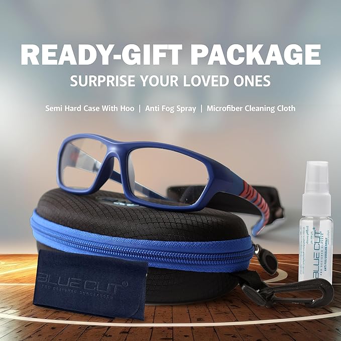 BLUE CUT Sports Protection Goggles, Anti-Fog Lenses Safety Glasses for Basketball, Pickleball and All Outdoor Sports