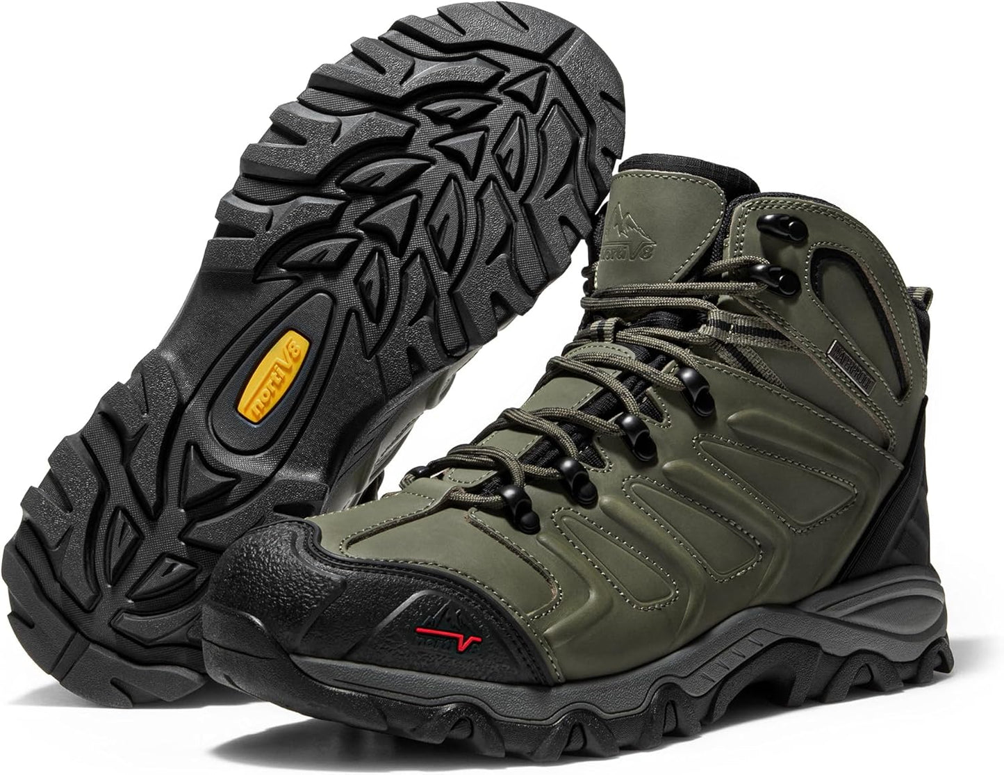 NORTIV 8 Men's Ankle High Waterproof Hiking Boots Outdoor Lightweight Shoes Trekking Trails Armadillo