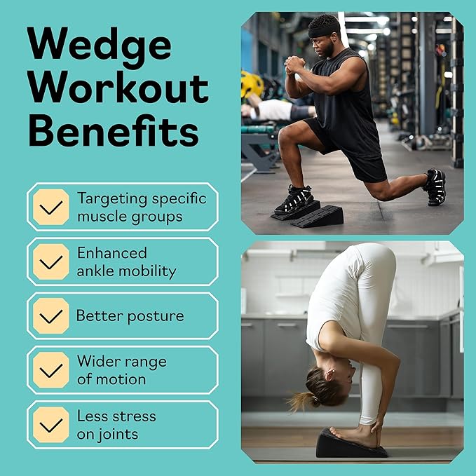 Squat Wedge - Squat Wedge Block 520 LBS Weight Capacity - Slant Board for Calf Stretching - Calf Stretcher Slant Board - yoga blocks-FlexoryFit