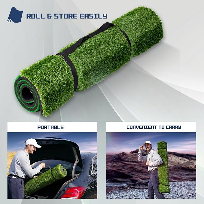 Upgrade Multi-Function Golf Hitting Mat – MyVoice 5x4ft Thickened Mat with Interchangeable Turf, Durable Non-Slip Base for Indoor & Outdoor Practice, Ideal for Golfers of All Levels