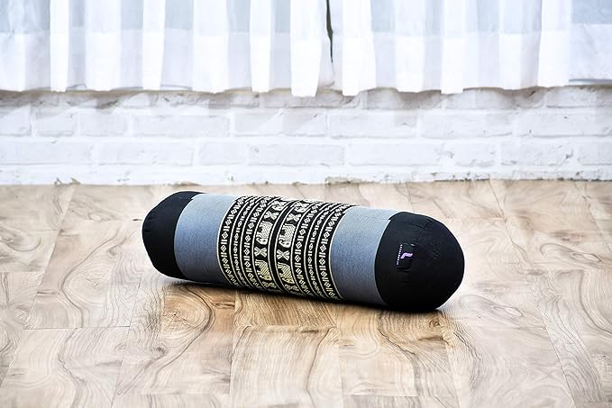 Leewadee Small Yoga Bolster – Shape-Retaining Cervical Neck Roll, Tube Pillow for Comfortable Reading, Kapok Filling, 22 x 6 x 6 inches-FlexoryFit