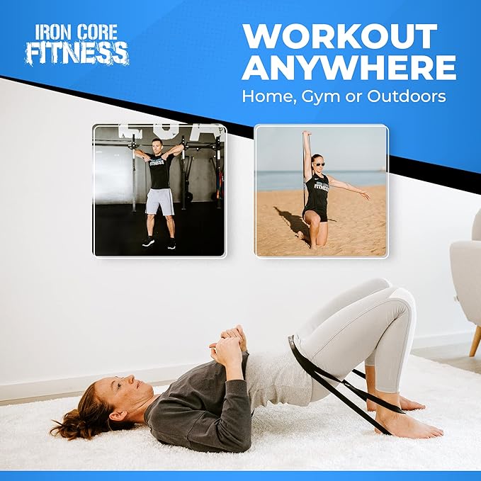 Pull Up Assistance Resistance Bands - Long Loop Power Bands for Men and Women - Strength Power Flexibility Training at Home & Gym - Ebooks & Workout Chart Included by Iron Core Fitness-FlexoryFit