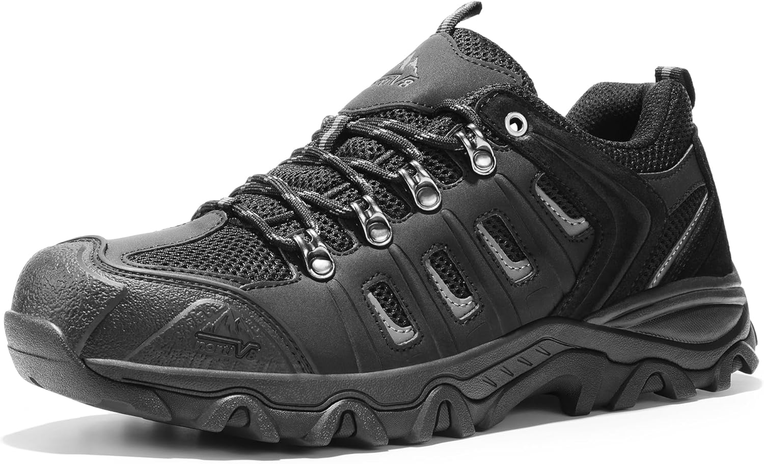 NORTIV 8 Men's Waterproof Hiking Shoes Leather Low-Top Hiking Shoes for Outdoor Trailing Trekking Camping Walking Quest