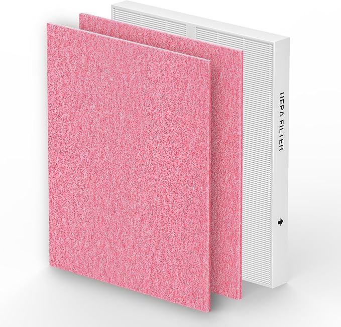 AP-1512HH & 200M Pet Filter Set for Coway Airmega AP-1512HH and Airmega 200M Air Purifi-ers, 2 Pet Deodorization Filters and 1 HEPA Filter, 3 Pack, Pink