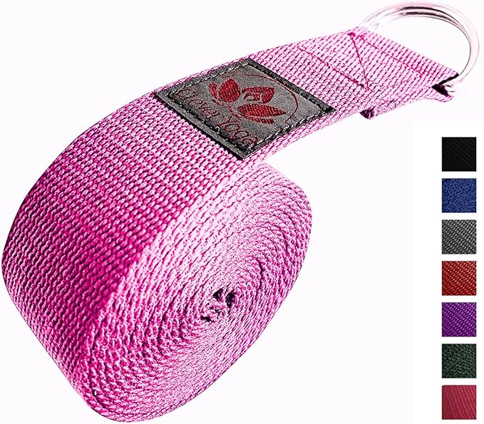 Clever Yoga - 8 ft Yoga Strap for Exercise & Physical Therapy, Leg Stretching Strap Yoga Accessories & Stretching Equipment, Leg Stretcher for Women & Men, Home Workout Essentials-FlexoryFit