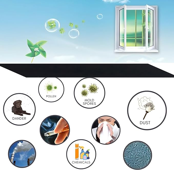 6 Pack Carbon Filters Compatible with Van Ness Cat Litter Box, 4.5 x 6.5Inch Activated Charcoal Replacement Odor Filters for Pureness F6 Zeloite Air Filter