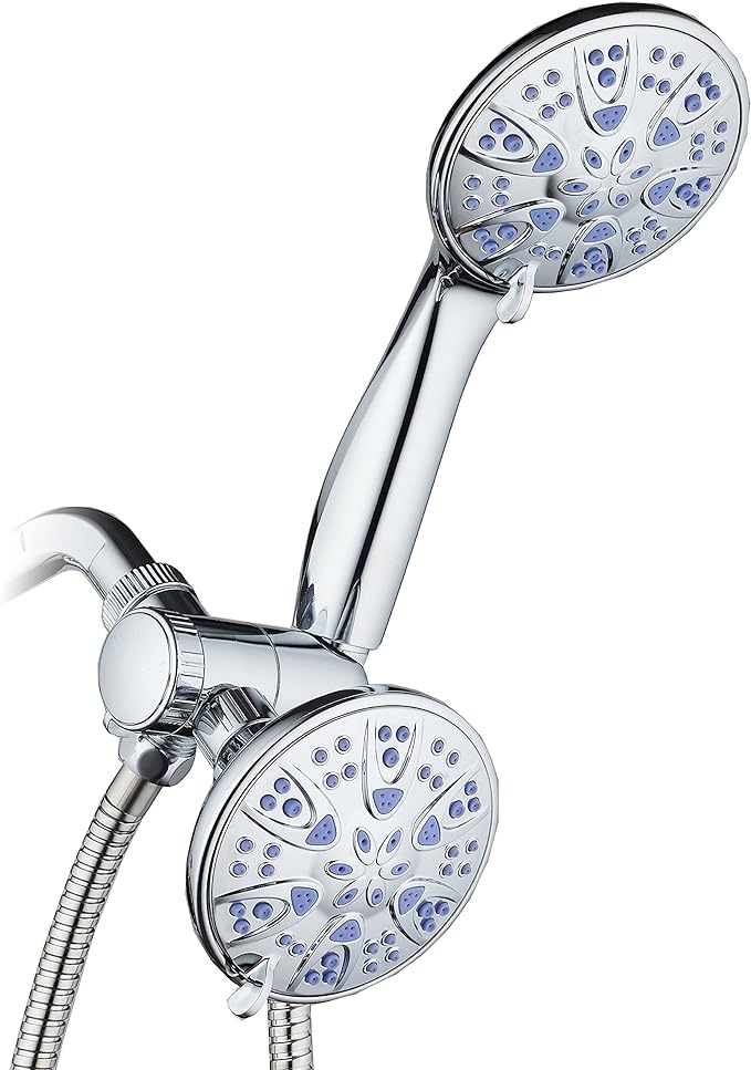 AquaDance 5525 Antimicrobial 30-Setting Shower Combo, Soft Purple, 4"