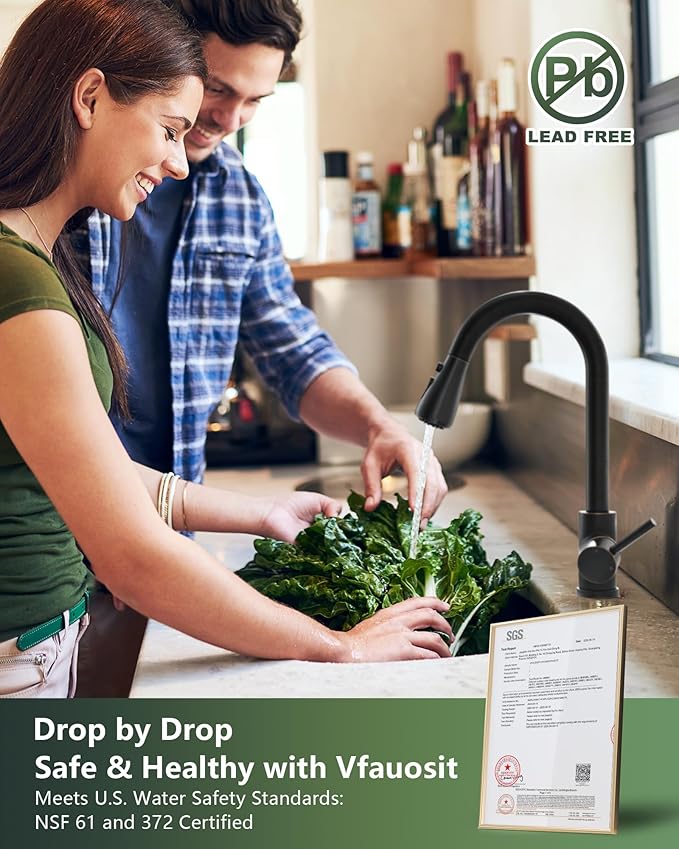 Oil Rubbed Bronze Faucet with Pull Down Sprayer - Bronze Kitchen Sink Faucet, Single Handle, Single or 3 Hole, Sprayer