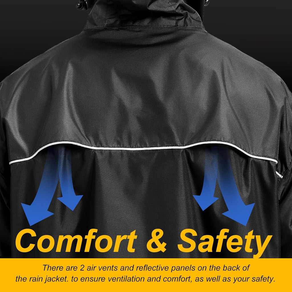 Men's Packable Rain Jacket Waterproof Outdoor Classic Lightweight Raincoat Hooded Windbreaker