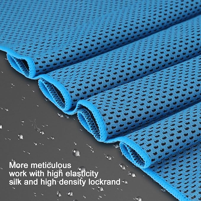 Cooling Towels 40 Pack 40"x 12", 160gsm Bulk Cool Towels, Soft Breathable, Super Absorbent, Quick Cold Towel, for Bowling, Yoga, Travel, Camping, Golf, Football, Hiking, Outdoor Work-FlexoryFit