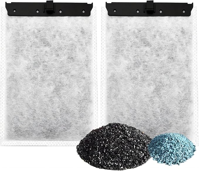 Aquarium 2 Pack Medium Filter Cartridges with Zeolite, Compatible with Whisper Filters 10i, IQ10, PF10 Power Filters