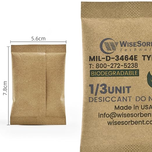 Kraft Clay Desiccants Packs for Safe, 11 Gram 30 Pack Dehumidifier for Gun Safe, 1/3 Unit Military Grade Moisture Absorbers, Conforms to MIL-D-3464E Type I & II Absorbents