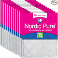 Nordic Pure 14x24x1 (Actual Size: 13 3/8 x 23 3/8 x 3/4) Tru Mini Pleat MERV 13 AC Furnace Air Filters – 2.5X More Media for Longer-Lasting, High-Efficiency Filtration - 12 Pack