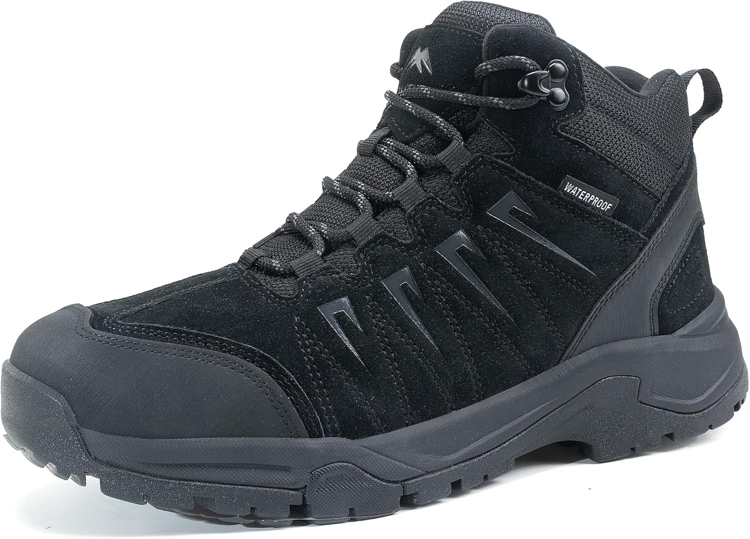 Men's Waterproof Hiking Boots Lightweight Comfortable Leather Mid Ankle Outdoor Trekking Boot