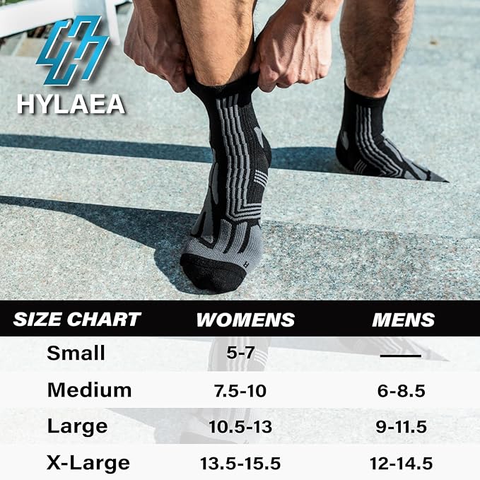 Hylaea Quarter Athletic Running Socks No Blister, Cushion Moisture Wicking Socks for Cycling Sport-FlexoryFit