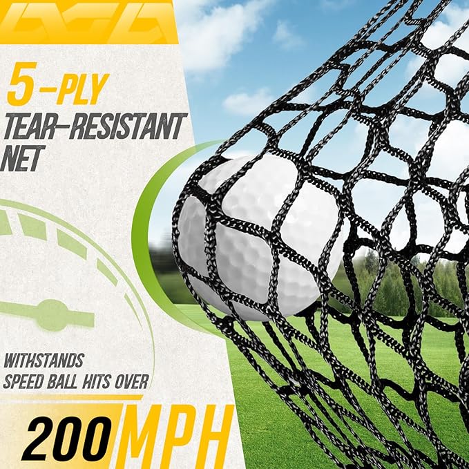 PodiuMax Golf Net, 10x7ft Golf Practice Net with Noise Reduce Silk Target Driving Real Balls, Hitting Nets for Backyard Garage, Improve Chipping Putting Pitching, Gift for Men & Golfers