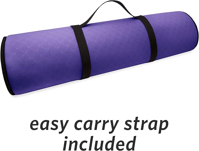 MICRODRY Deluxe Fitness Exercise Yoga Mat for Home & Gym, Extra Thick for High Impact Training, Multi Layered Skid Resistant Surface, Odor Neutralizing with Carrying Strap-FlexoryFit