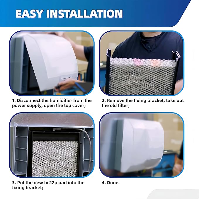 BGD HC22P Humidifier Filter Pad Fits Honeywell HE100, HE150, HE220, HE225 HE240 HC22A1007, 110 220 550 Replacement Humidifier Filter Wicks (2 Pack)