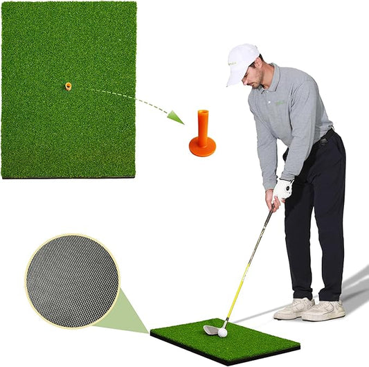 Upgrade Multi-Function Golf Hitting Mat – MyVoice 5x4ft Thickened Mat with Interchangeable Turf, Durable Non-Slip Base for Indoor & Outdoor Practice, Ideal for Golfers of All Levels