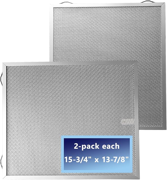 S99010430-002 for N-utone Kitchen Exhaust Fan Filter Replacement Parts Compatible With B-roan N-utone HPF30 HPFA3A36 4512880 and Ken-more Range Hood Filters by Size 13.88" X15.75" 2pack