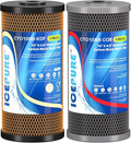 ICEPURE 2-Stage 10" x 4.5" Whole House Water Filter Set, 5 Micron KDF and Upgraded Coconut Shell Activated Carbon Lead Removal Filter Cartridges Replacement for 10 Inch Water Filter System, Pack of 1