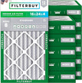Filterbuy 16x24x4 Air Filter MERV 8 (MPR 700) Dust Defense Replacement (12-Pack), Electrostatic Pleated HVAC AC Furnace Filters, Made in USA (Actual Size: 15.38 x 23.38 x 3.63)