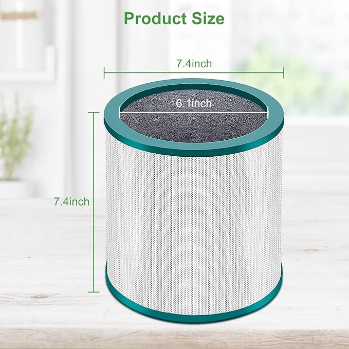 TP01 TP02 Replacement Filter 2 Pack Compatible with Dyson Pure Cool Link TP01, TP02, TP03, BP01, AM11 Tower, NXBHG 360° True Filter, Compare to Part # 968126-03