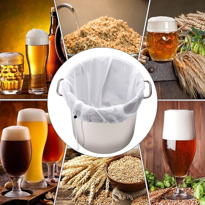 Brew Bags Reusable 3 Pack, Extra Large 26"x22" Fine Mesh Strainer Bag for Home Brewing Hops Grains Wine Beer Making Drawstring Straining Brew in a Bag