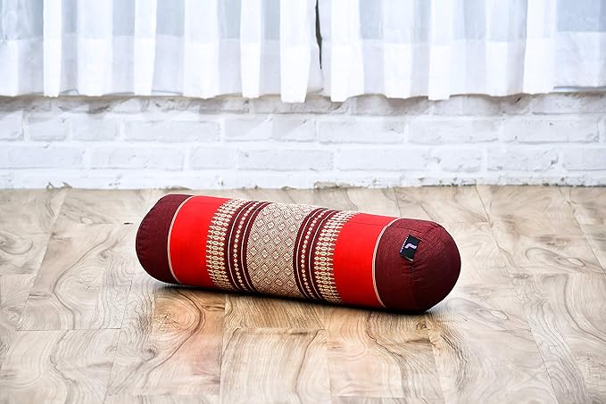 Leewadee Small Yoga Bolster – Shape-Retaining Cervical Neck Roll, Tube Pillow for Comfortable Reading, Kapok Filling, 22 x 6 x 6 inches-FlexoryFit