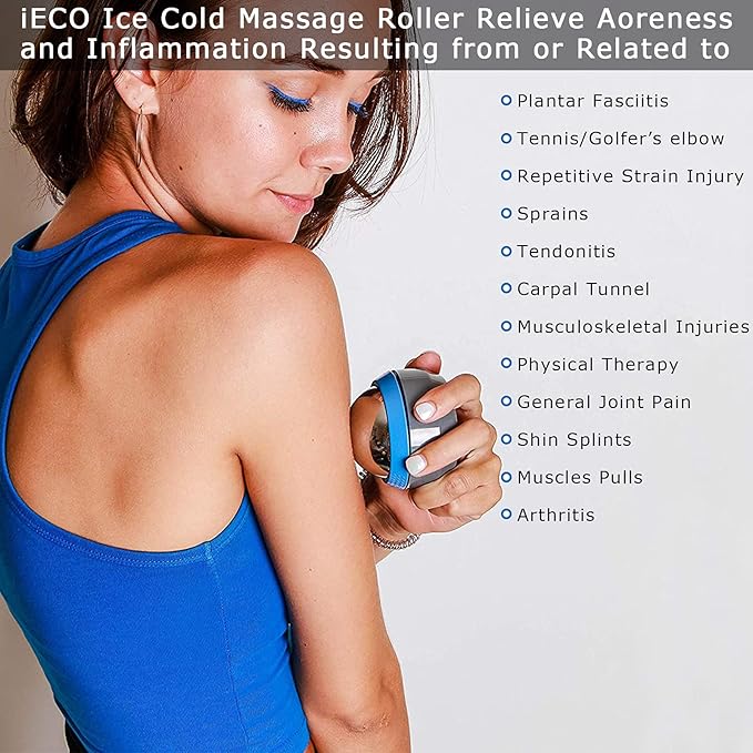 iECO Cryosphere Cold Massage Roller Ball - Massage Ball for Cold & Heat Relief, Myofascial Release, Trigger Point Therapy, Muscle Knots - Deep Tissue Ice Massager-FlexoryFit