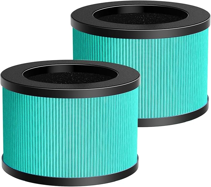 MK-06 TZ-K1 DH-JH01 HEPA Replacement Filter Compatible with Tolife TZ-K1, for FreAire KN6391, for Kloudi DH-JH01 and for POMORON MJ012H Air Purifier (2 Pack Green-Pet Dander Version)