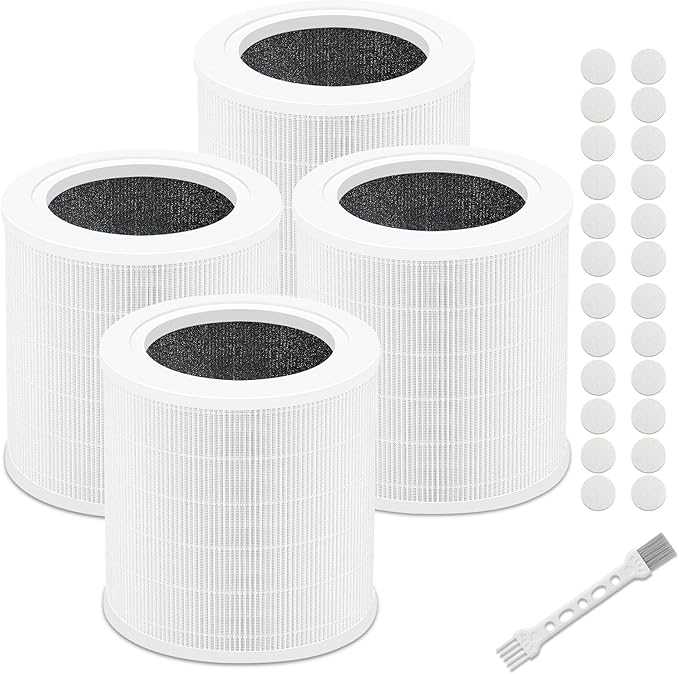 4 Pack A2001 Replacement Filter,Efficiency 3-In-1, H13 True, Compatible with 2001 air puri-fier filter replacement,Compared to Part NO#AF-2001 h13 filter replacement,Compatible with A2001 Filter