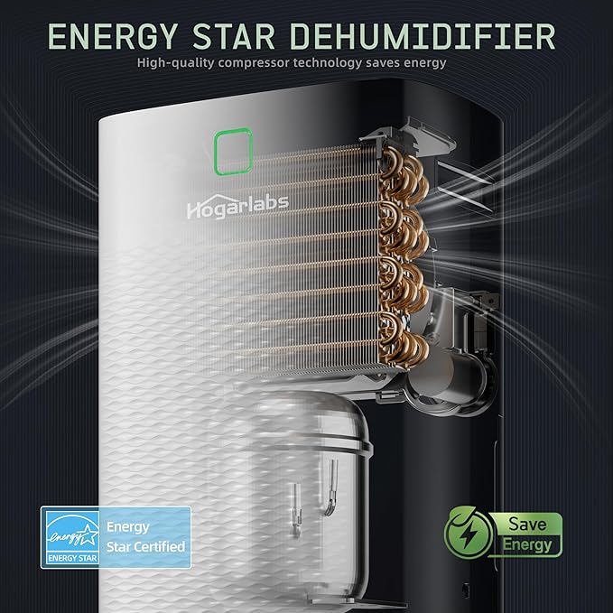 34 Pint Dehumidifiers for Home Basements, with 3 Working Modes, Overflow Protection, and Auto Shut off Restart. Ultra Silent Dehumidifier with Drain Hose, Intelligent Humidity Control
