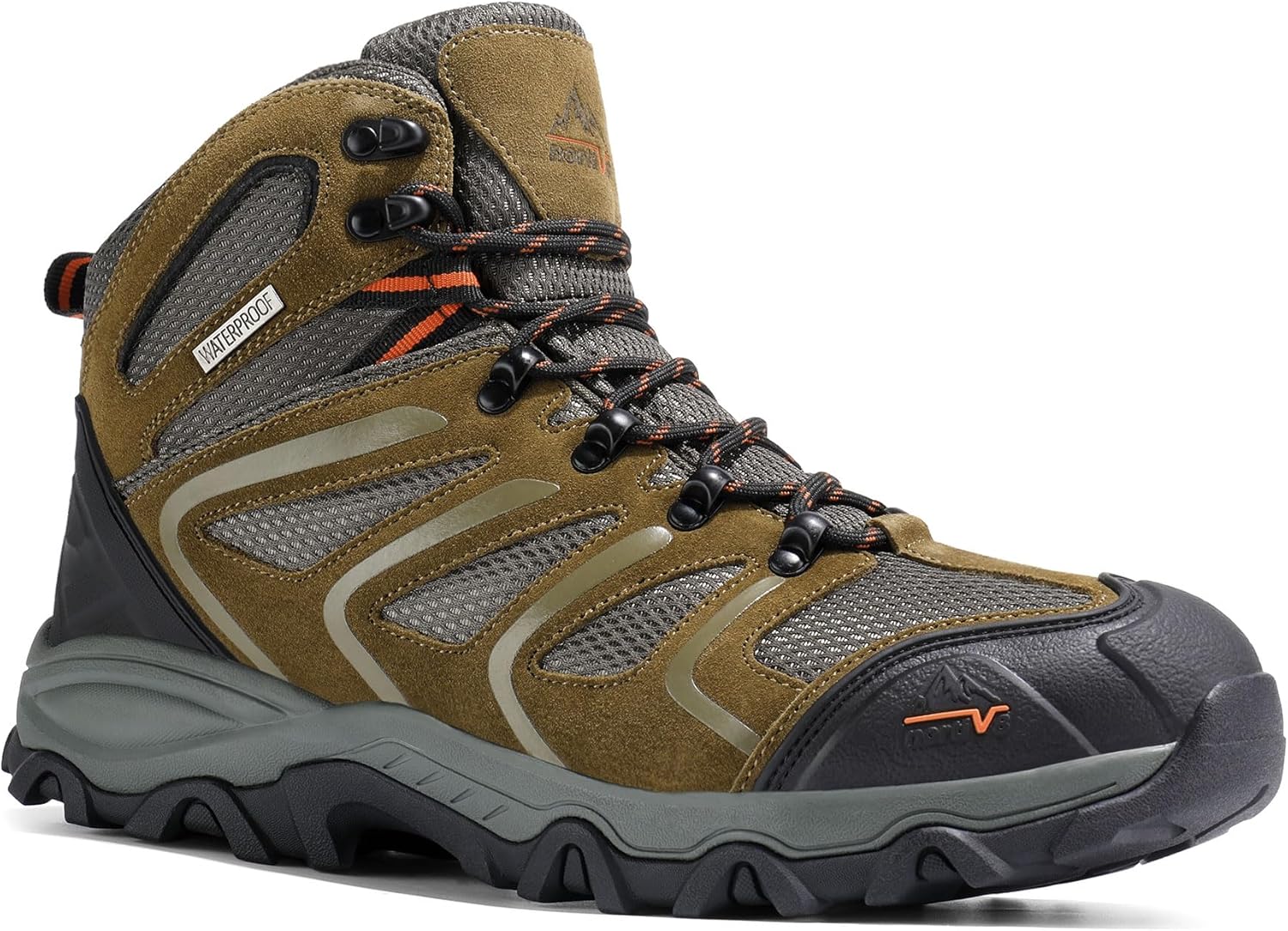 NORTIV 8 Men's Ankle High Waterproof Hiking Boots Outdoor Lightweight Shoes Trekking Trails Armadillo